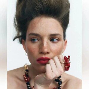 ZARA RED CORAL FINGER RING